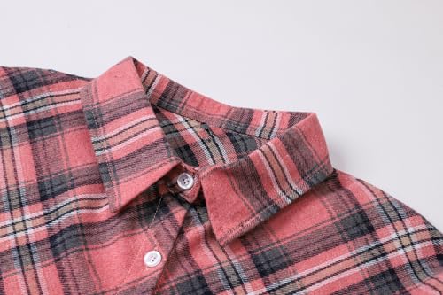 Image of SANGTREE Long Sleeved Flannel Shirt Button Down Plaid Shirts