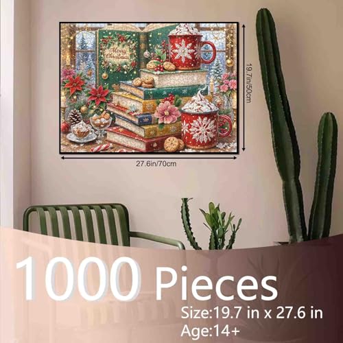 Christmas Books Jigsaw Puzzles 1000 piezas de rompecabezas con tema libro de Navidad 20x27 pulgadas miniatura 2