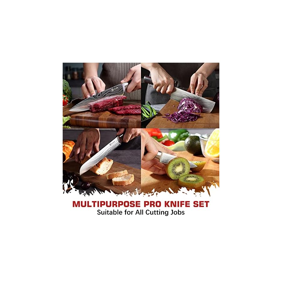 PAUDIN-Kitchen-Knife-Set-Professional-7-Pcs-Knives-Set-for-Kitchen-Chef-Knife-Set-with-Sharp-High-Carbon-Stainless-Steel-Forged-Blade-and-Pakkawood-Handle-Japanese-Knife-Set-Come-with-Gift-Box PAUDIN Chef Knife Set, 7 Pieces Kitchen Knife Set, High Carbon Stainless Steel, Ultra Sharp Knife Set, Professional Knives Set for Kitchen with Pakkawood Handle