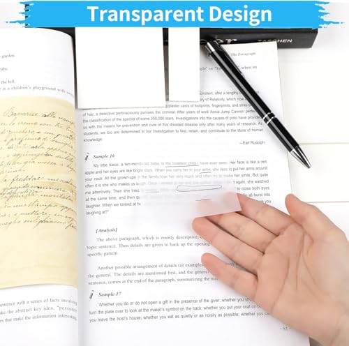 Image of UCRAVO 400 Sheets Transparent Sticky Notes Self Adhesive Clear Sticky Notes for Writing Marking,Annotating Waterproof Reusable Sticky Pads for Office School College Study Planner Journaling Book Tabs