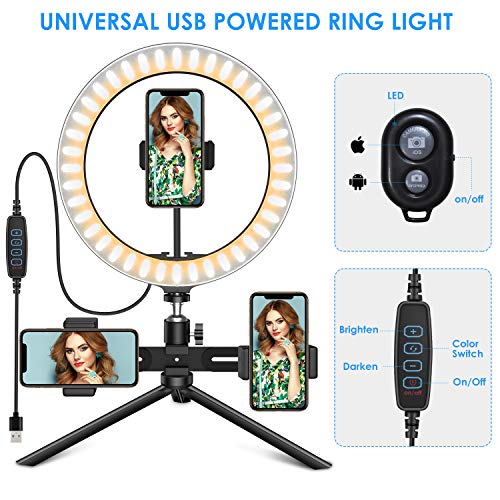 HAPAW Anello Luminoso a LED da 10 con Supporto