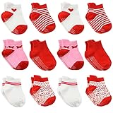 12 Pairs Non-Slip Toddler Socks With Grips for Baby Boys and Girls - Anti-Slip Ankle Socks for Infant's and Kids