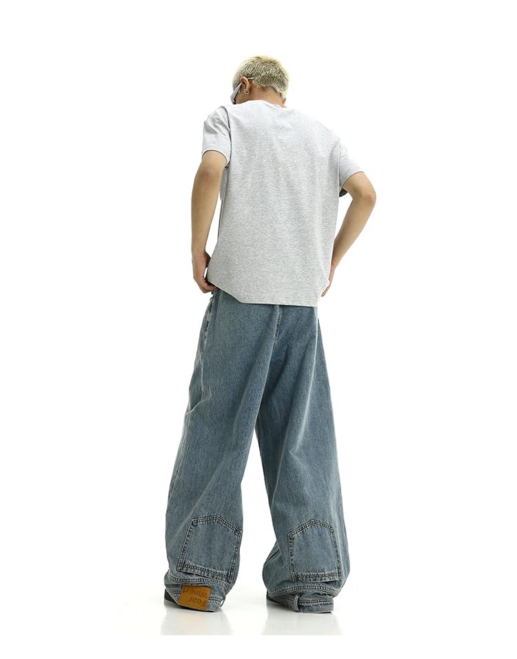Men Baggy Jeans 90s Vintage Y2k Straight Leg Pants Hip Hop Skateboard Streetwear Trousers4