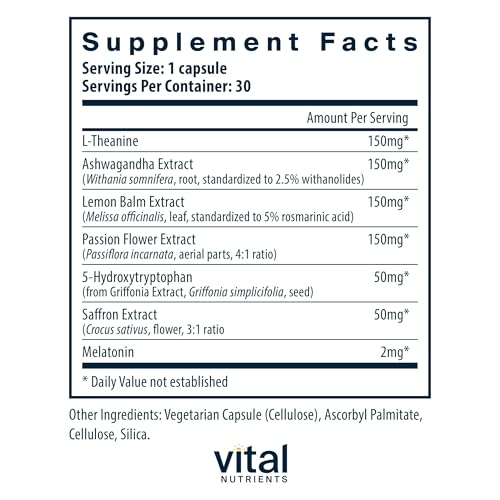 Vital Nutrients Sleep + Recover - Vegan Supplement - Sleep Support - Melatonin, Ashwagandha & L-Theanine - Gluten, Dairy & Soy Free - 30 Capsules - Image 3