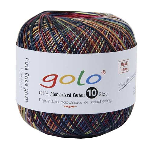 Image of golo Crochet Thread Size10 Space-Dyed Yarn for Hand Knitting D606