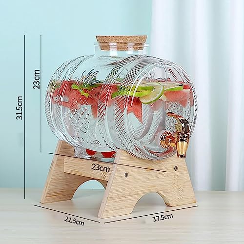 Getränkespender Aus Glas Mit Zapfhahn, Auslaufsicherer Getränkeständer Für Büro, Camping Und Zuhause, 5 L