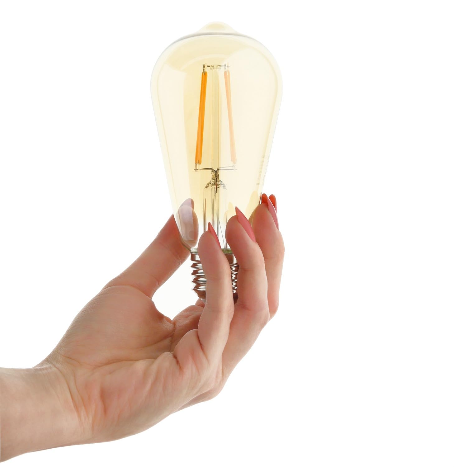 BLAUPUNKT E27 Ampoule LED ST64 Rétro Vintage, 8W, Ambré 2300K, Lot de 6
