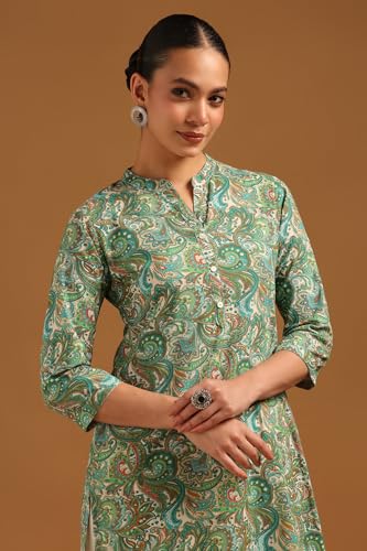 Image of Soch Womens Cotton Flex Botanical Kurta