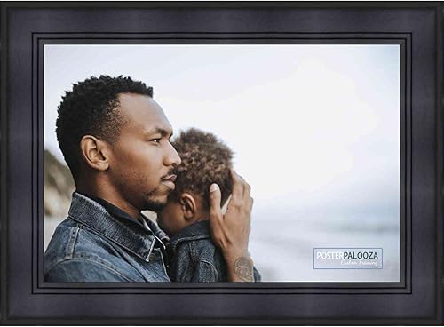 Miniatura 4 de Marco de madera completo contemporáneo negro de 12 x 15 pulgadas con parte delantera protectora acrílica resistente a los rayos UV, parte trasera de