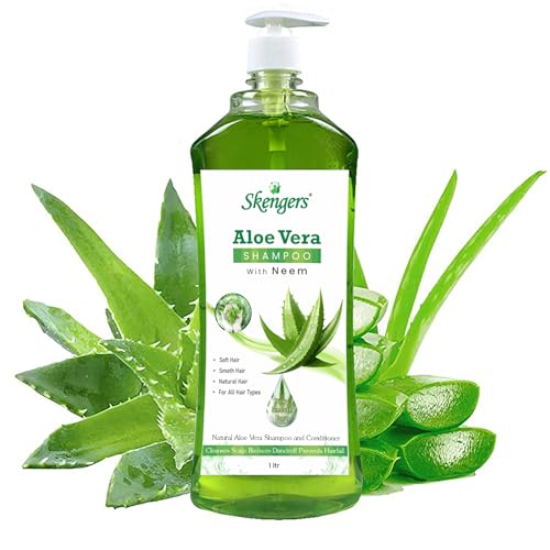 Natural Aloe vera Shampoo Soft & Shiner Hair Daily Usages For Anti-Dandruff & Anti-Hairfall, Hair Growth- 1L