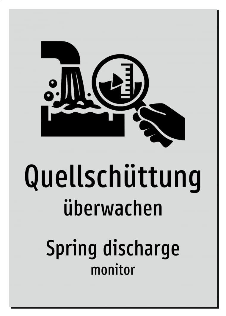 60549-DEEN-S-06 | Quellschüttung überwachen Schild/Aufkleber Deutsch