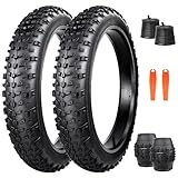 WEEROCK 26 Zoll E-Bike Fat Reifen 26x4.0 Schwerlast-Überzug Reifen, pannensicher, Faltbarer Fatbike-Reifen für E-Bike/Schneebike/MTB auf Allen Geländen mit Schlauch(26 * 4.0 (2 Reifen + 2 Schläuche))