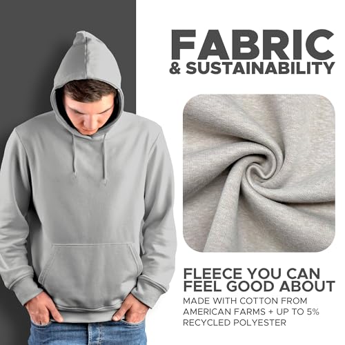 EcoSmart Hoodie – Men’s & Women’s Pullover Sweatshirt, Midweight Fleece, Soft & Durable, Sizes S-4X3