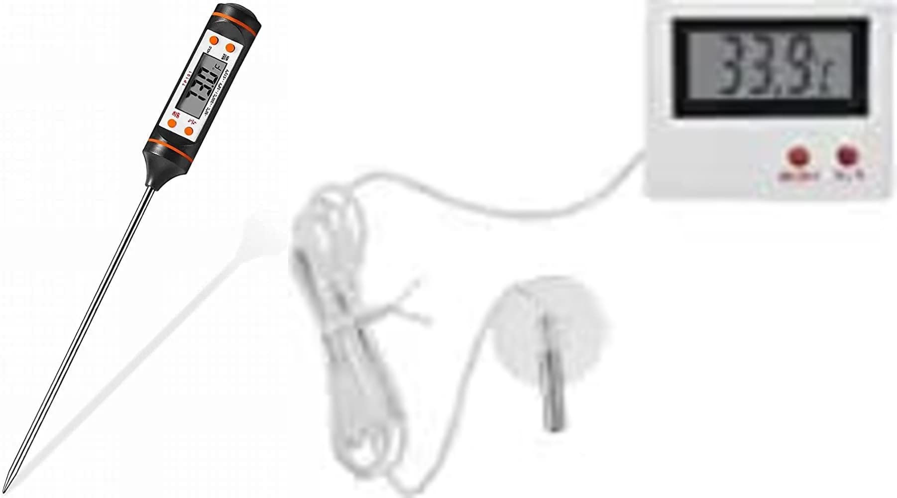 Combo of kitchen meant food digital thermometer and fridge/fish tank outdoor thermameter (B0BWFD9M35) Amazon Price History, Amazon Price Tracker