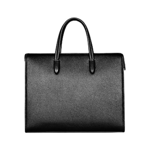 JSEIAJB Men's Bags Genuine Leather Men's Fingerprint Lock Handbag Large Capacity Computer Bag Men's Practical Briefcase