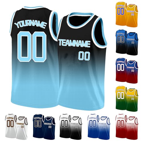 Image of Custom Basketball Jersey for Men - Personalized Name & Number, Embroidered or Printed, Athletic Shirt for Kids, Boys & Youth