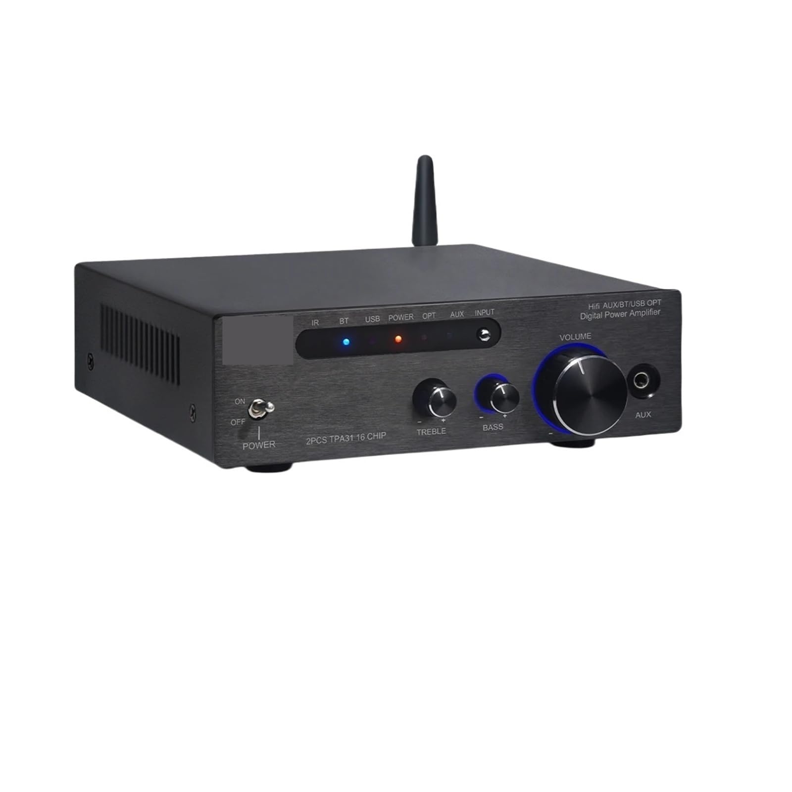 Amplificador de Sonido Mini HiFi estéreo de 100 W, Clase D, Bluetooth, Woofer y Tweeter.