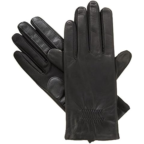 isotoner Women's Classic Stretch Leather Gloves, Black Cover