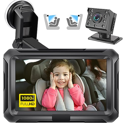 Zacro Sedile posteriore per bambini HD1080p - Specchio Retrovisore Baby Car 4.3 '' - Monitor per bambini per auto con funzionalità di visione notturna, ampio angolo di visione