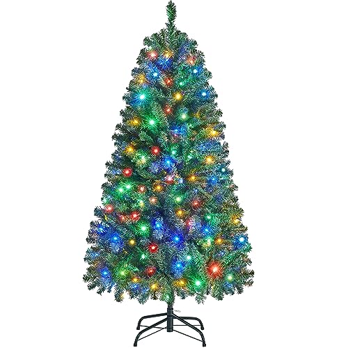 Yaheetech 152,5cm LED Künstlicher Weihnachtsbaum mit 396 Zweigen & 200...