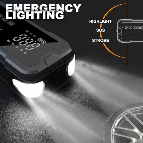 Image of TOMAHAWK JST-4045 Heavy-Duty Jump Starter with Air Compressor | 2000A (4000A Peak) | 12000mAh Fast Charging USB Output + LED Flashlight | 12 Month Replacement Guarantee