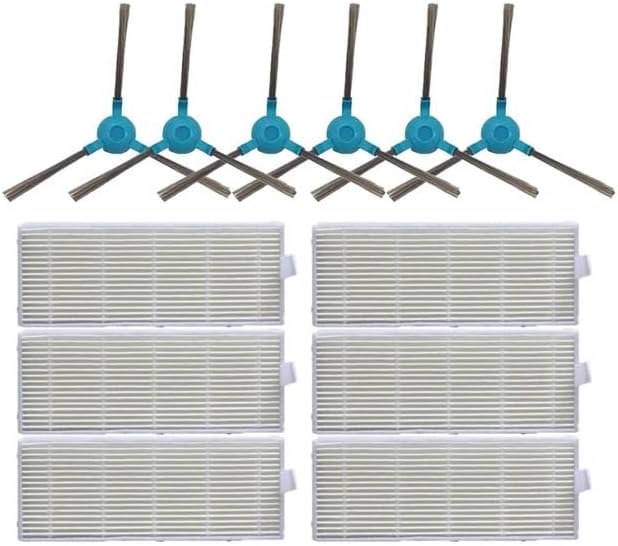 Compatible with Lesta robot vacuum cleaner RX3, RX5, RX9, RX10 LISTAR RX3, RX5, RX9, RX10 Robot Vacuum Parts Main Side Brush Hepa Filter Mop Rag Replacement(2 Main Brushes)