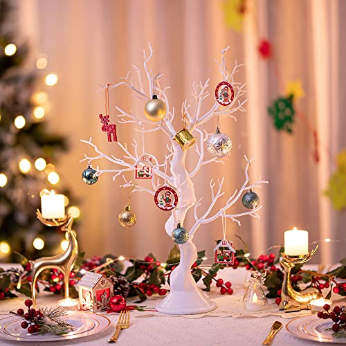 Inweder Ornament Tree Display Stand: 23&rdquo; Tall White Artificial Halloween Christmas Tree Ornaments...