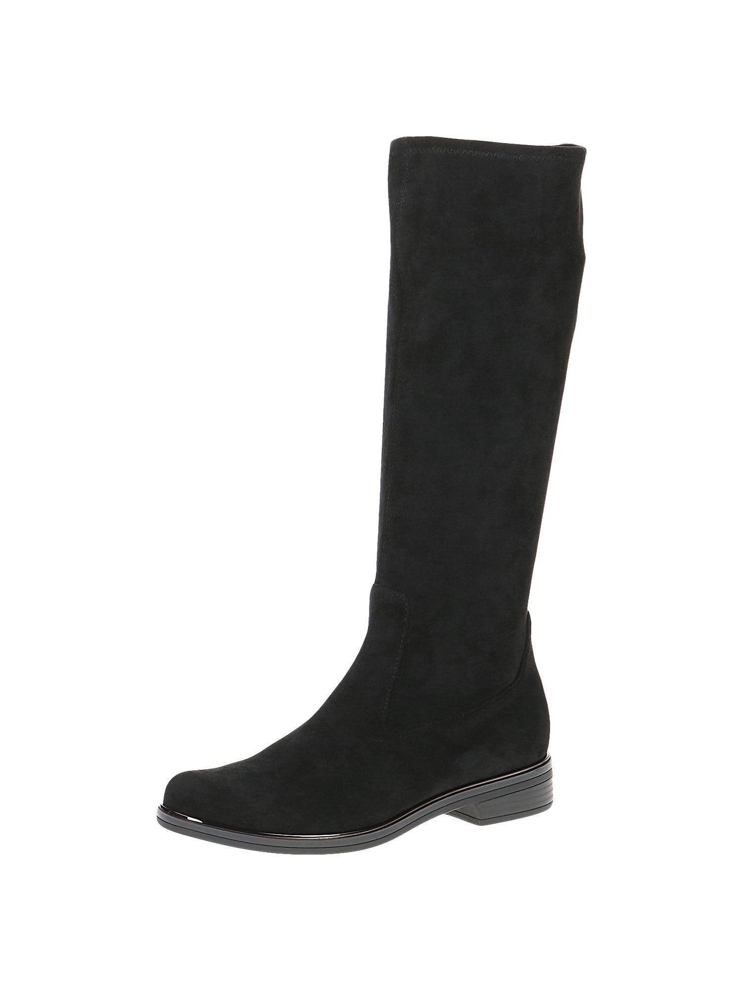 CAPRICE Women's high boots without heel Knee-high Vegan, Black (Black Stretch), 8 UK