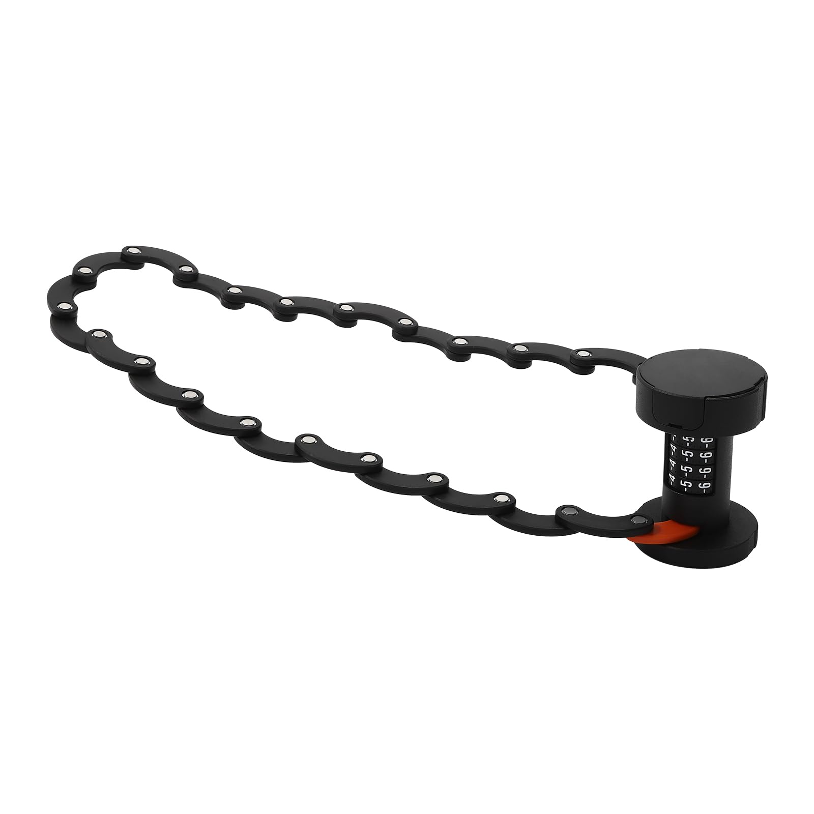 Wysokie bezpieczeństwo zapięcie rowerowe, składane zapięcie z metalu, z kluczem, zamek szyfrowy z uchwytem, długość 88 cm, zapięcie rowerowe do rowerów górskich / BMX (czarne)