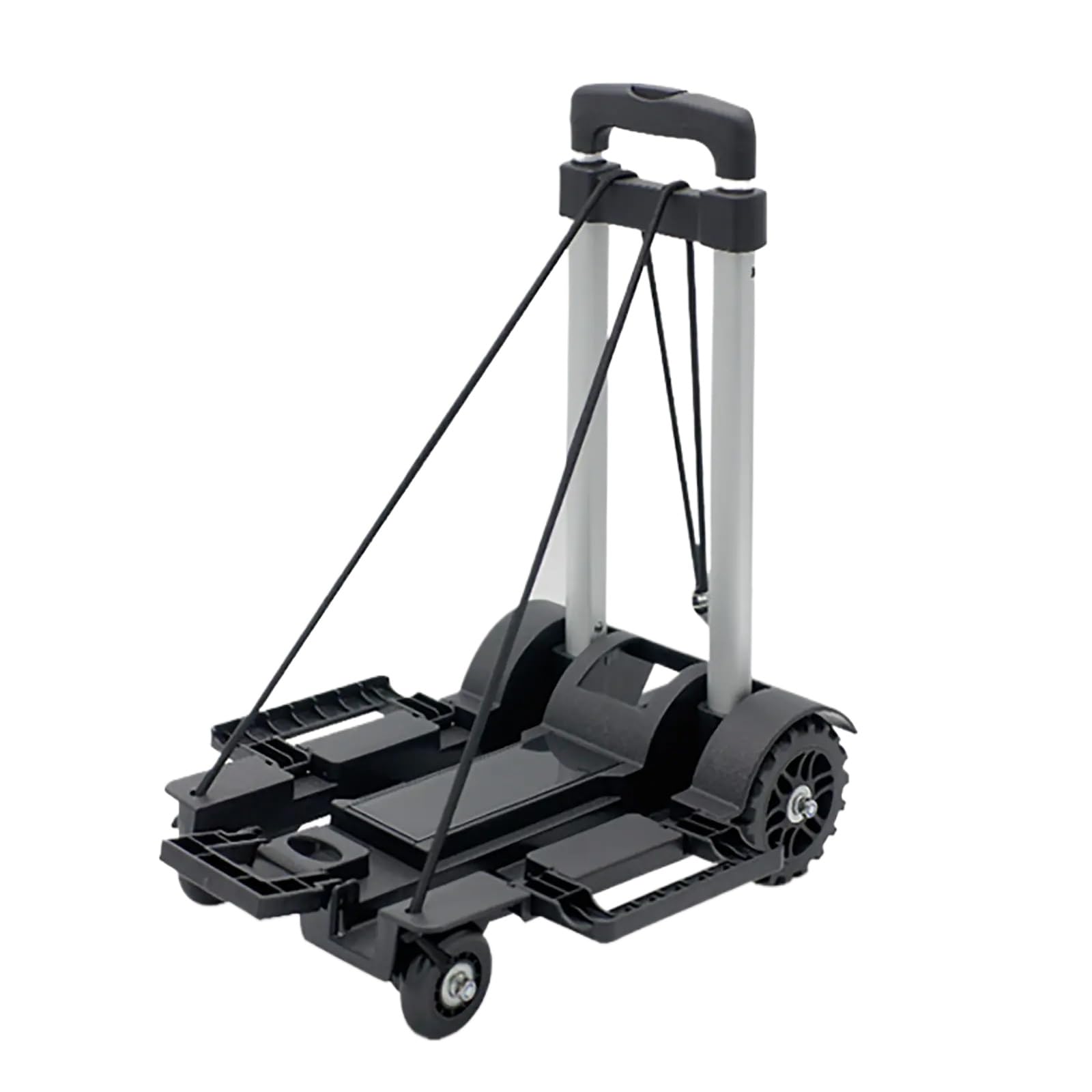 LKLNKVL Handcart, Load Capacity 35kg/77lbs, Expandable Chassis, Suitable for Shopping/Camping/Moving(Silver)