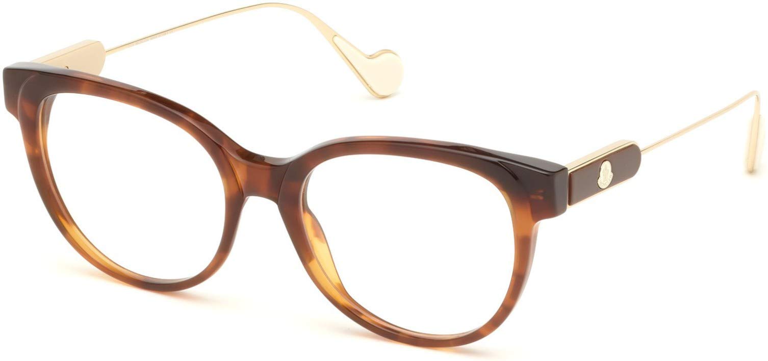 MonclerEyeglasses ML 5056 -F Asian fit 052 Shiny Cognac Brown Havana, Shinypale