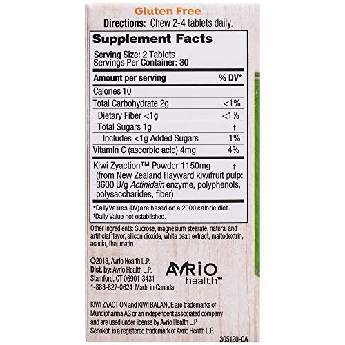 Senokot Daily Kiwi Balance Digestion and Regularity Support Dietary Supplement Chewable Tablet (60 Count)