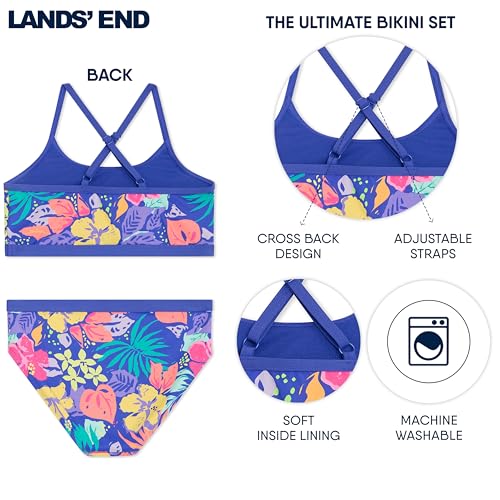 Image of Lands' End Girls' Swim UPF 50+ Adjustable Strap Bikini Set