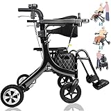 Sinceborn 3 in 1 Rollator Walker/Electric Wheelchair/Transport Chair with Seat Multifunctional...