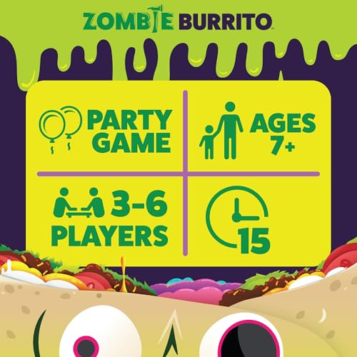 Image of Exploding Kittens Zombie Burrito 3-6 Players - Ages 7+ - 15 Minutes to Play - Dodgeball Zombie Card Game - Party Game, Family Game Night, Kid and Adult Card Game
