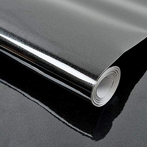 Self Adhesive Wallpaper Pink Glossy/Glitter Sticky Back Plastic Roll 40cm × 3m Peel and Stick Wallpaper Upgrade Vinyl Film Decorative Countertops Kitchen Wardrobe Removable Furniture Sticker