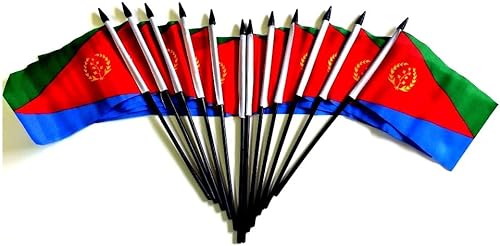 Miniatura 29 de Paquete de 12 banderas de escritorio de oficina en miniatura de poliéster internacional de 4 x 6 pulgadas, 1 docena de banderas pequeñas de 4 x 6