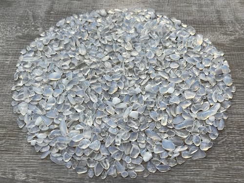 Image of 2 oz Lot Semi Tumbled Opalite Chips, Crushed Mini Opalite Crystals, Undrilled Crystal Chips