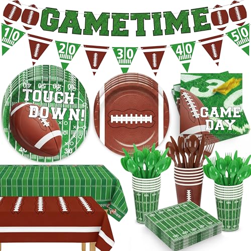 196PCS Football Party Decorations Supplies Serves...