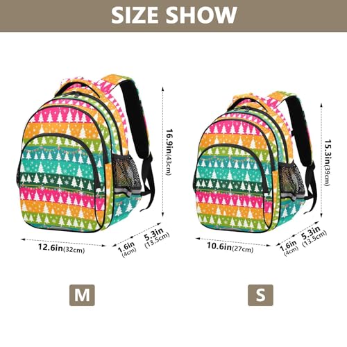 Emelivor Christmas Tree Colrful Kids Backpack Cute School Backpacks Toddler Bookbag Daypacks for Travel,S4