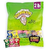 WARHEADS - Extreme Sour Hard Candy - Sour Apple, Black Cherry, Blue Raspberry, Lemon & Watermelon Flavors, Great For Parades - 2 lb. Bulk Bag