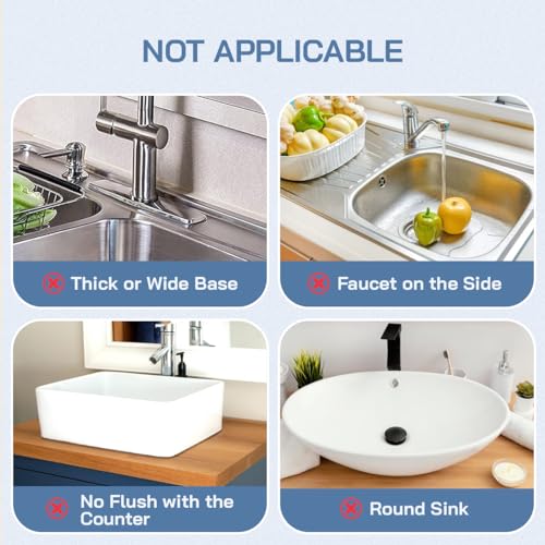 Image of Silicone Faucet Handle Drip Catcher Tray - Self-Draining Kitchen Sink Splash Guard with Adjustable Coil Opening - Sink Faucet Mat with Cleaning Towel (Black)