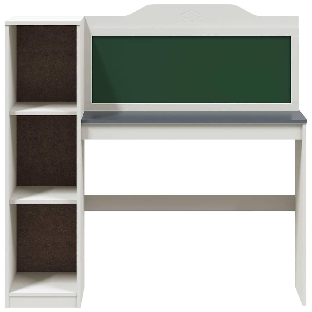 ROROS - Scrivania con ripiano aperto e lavagna in legno, 120 x 45 x 118,5 cm, con 3 ripiani, per casa, ufficio, studio, studio e lavoro creativo