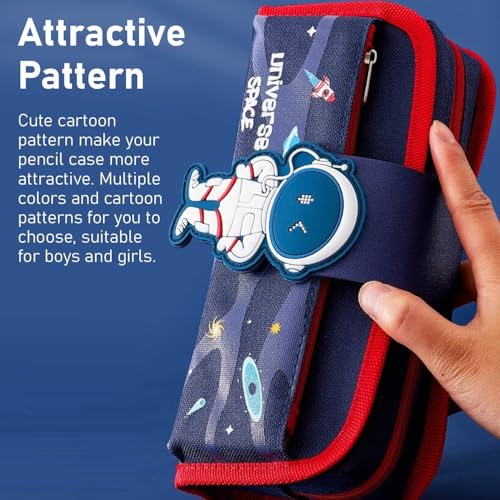 Image of DEOXY Universe Space Theme Pencil Pouches for Stationary | Aesthetic Pencil Case for College Students | School Pouch for Boys Stylish | Cute Pen Pouch for Boys Korean Bag(Universe Space)