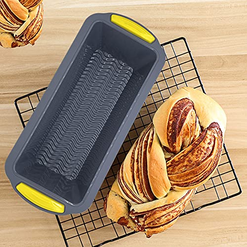 Atrccs Silicone Bread Loaf Pan Baking Pan For Baking, Banana Bread Loaf Pan, Nonstick & Easy To Clean, Demould & Heart Resistant, Black Baking Tools 11.42 X 5.28 X 2.44 In (Grey) #TOP1