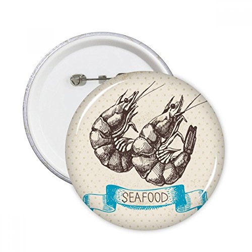 Crevette marine pins bouton rond pour personnaliser un sac à dos en été
