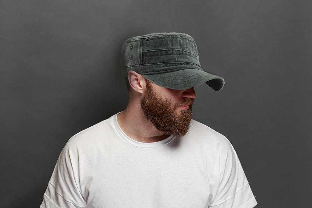 Military Cap Vintage Washed Denim Army Caps Cotton Flat Top Cap Outdoor Sports Baseball Cap Casual Sunhat Unisex - Image 5