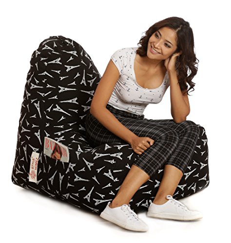 Image of Style Homez Hackey Cotton Canvas Abstract Printed Bean Bag XXL Size Filled with Beans Fillers