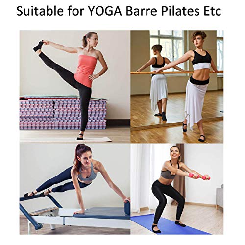 image for RIBIKA Yoga Socks for Women Non-Slip Grips & Straps Ideal for Pilates 