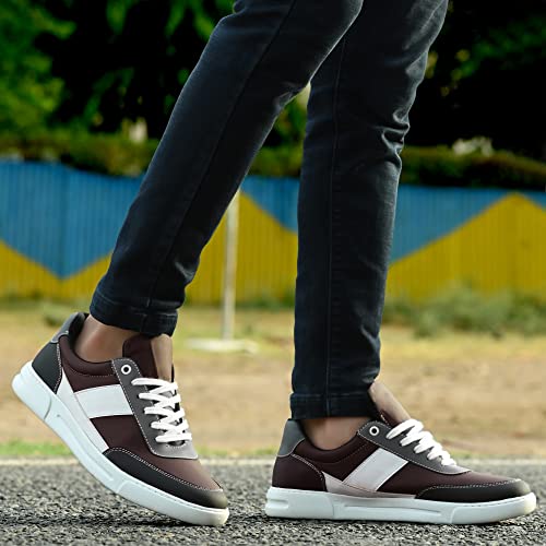 Image of Centrino Canvas Shoes for Men Sneakers | Casual Shoes for Man Stylish | Lightweight Lace-Up Design with Cushioned Insole | Breathable Comfortable Walking Shoes | Anti-Skid Sole | Mens Sneaker Shoes (3211)